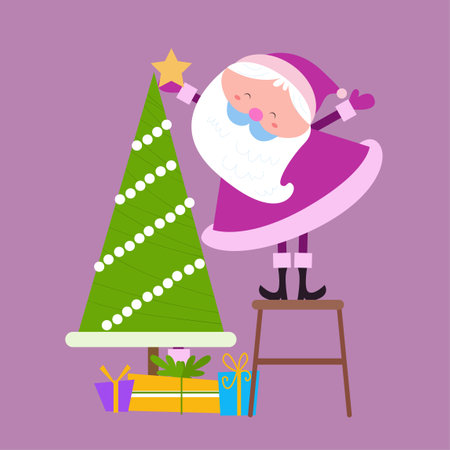 Cute santa claus character collectionのイラスト素材