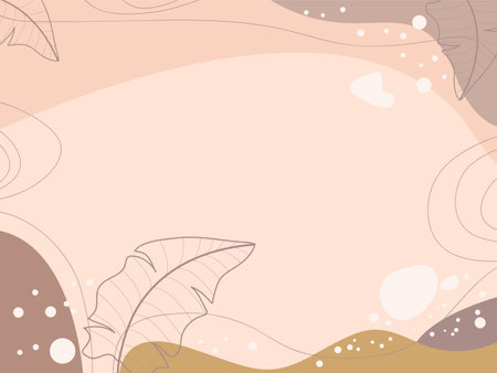 Abstract modern background with brown leaves colors.Background with space for text. Floral banner template.のイラスト素材