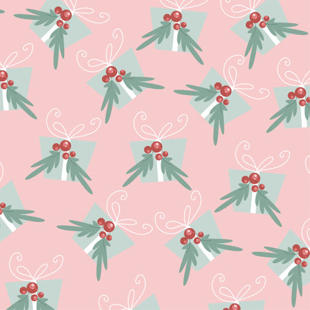 Vector illustration of elegant pattern with cute leaves and animals. Perfect for decorationのイラスト素材