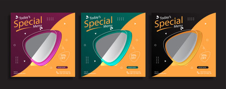 Food menu sale social media post templateのイラスト素材