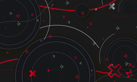 Minimalist abstract geometric background with circle ring shapeのイラスト素材