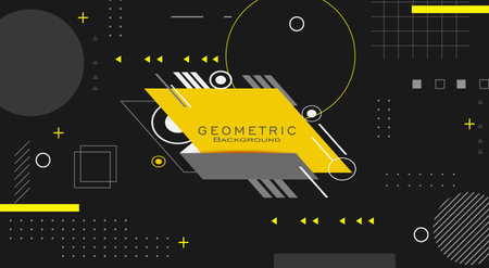 Minimalist abstract geometric background with yellow color shapesのイラスト素材
