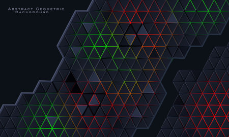 Abstract geometric background with triangle shape on black themeのイラスト素材