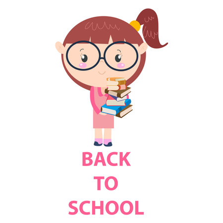 Cute characters and a concept of education for back to schoolのイラスト素材