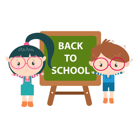 Cute characters and a concept of education for back to schoolのイラスト素材