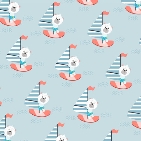 Seamless pattern with cute bear cubs perfect for wrapping paperのイラスト素材