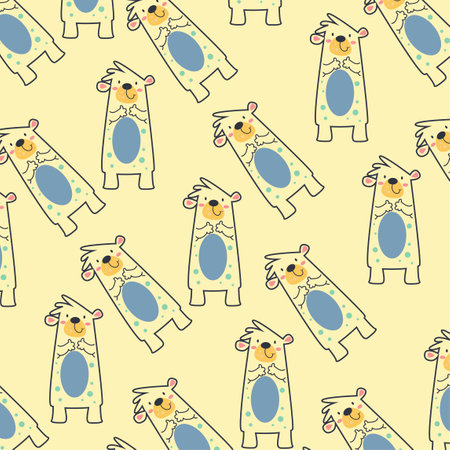 Seamless pattern with cute bears perfect for wrapping paperのイラスト素材