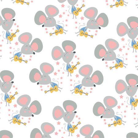Seamless pattern with mouse animal perfect for wrapping paperのイラスト素材