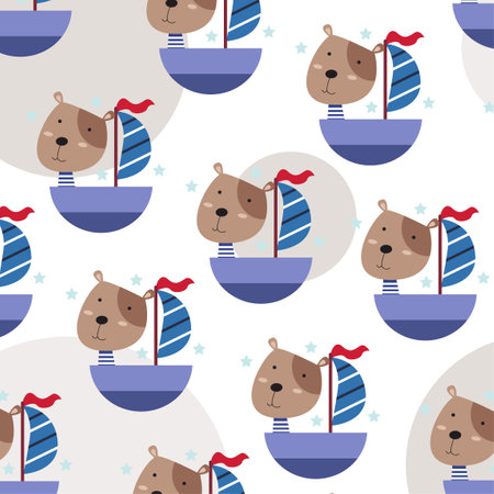 Collection of cute animal character patterns suitable for textile designのイラスト素材
