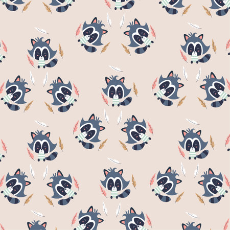 Seamless pattern with cute squirrel animal perfect for wrapping paperのイラスト素材