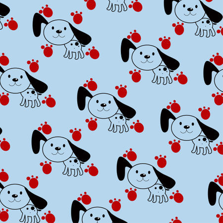 Collection of cute animal character patterns suitable for textile designのイラスト素材