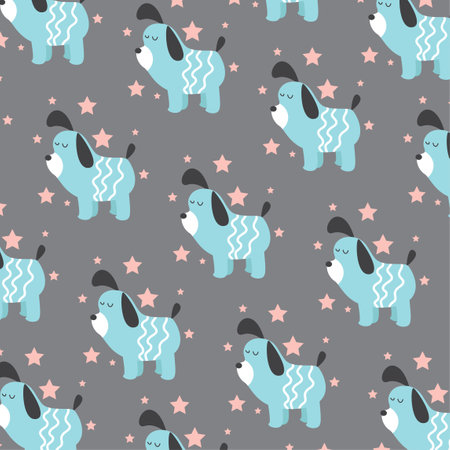 Collection of cute animal patterns suitable for textile designのイラスト素材