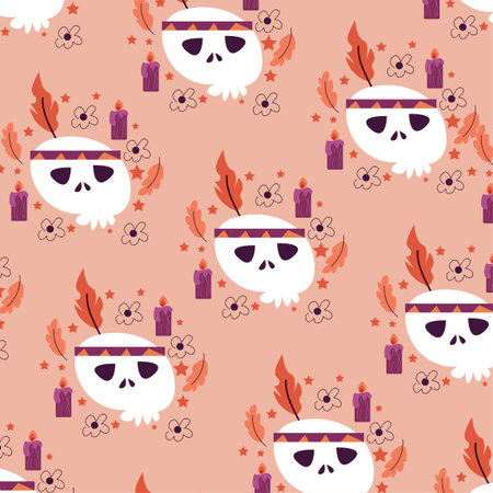Collection of happy Halloween patterns suitable for textile design and wrapping paperのイラスト素材