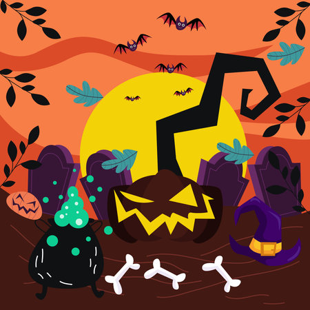 Halloween background suitable for backgroundのイラスト素材