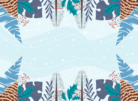 Modern abstract winter background suitable for winter wedding and merry christmas cardのイラスト素材