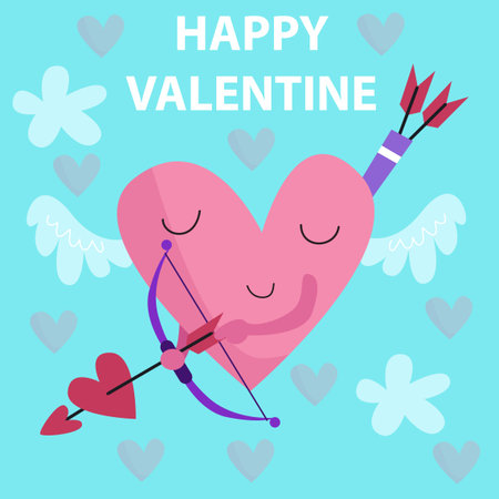 Flat illustration of Cute Animals Valentine suitable for kid design