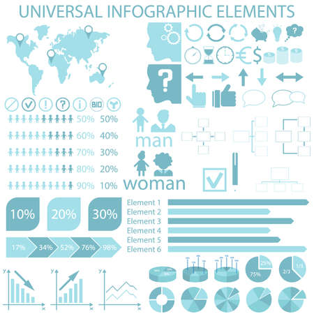Universal infographic elements. Icon for infographics, presentations, business, cards and backgrounds. のイラスト素材