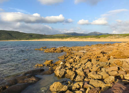 coastal view at porto ferro, alghero, sardinia, italyの写真素材