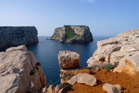cliffs at cala barca, alghero, sardinia, italyの写真素材
