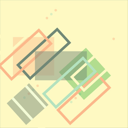 Abstract flat design geometric yellow color background with squares and lines. Vector illustration. Eps 10.のイラスト素材