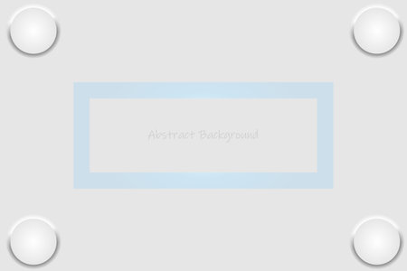 Abstract white background with blue frame and space for text. Neumorphic style shapes vector illustration.のイラスト素材