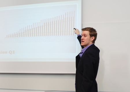 Young businessman making a presentationの写真素材