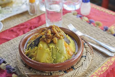 Vegatable couscous in a Marrakesh restaurantの写真素材