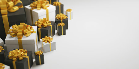 3d Rendering Gift Boxes and Blank Spaceの写真素材