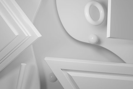 Container, scattered pills and stethoscope stock photoの写真素材