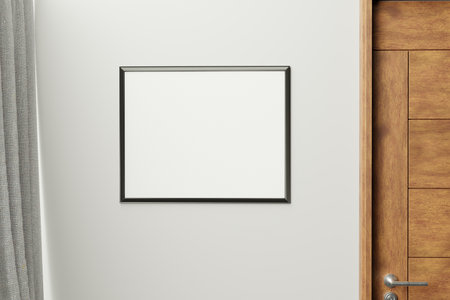 Minimalistic home decor of interior with mock up photo frames 3d renderの写真素材