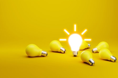 lightbulb business concept 3d renderの写真素材