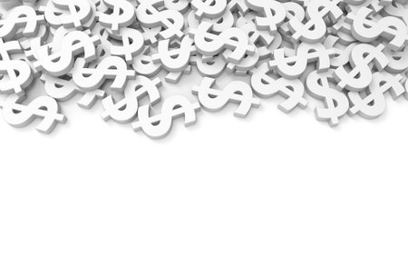 dollar symbols on the white backgroundの写真素材