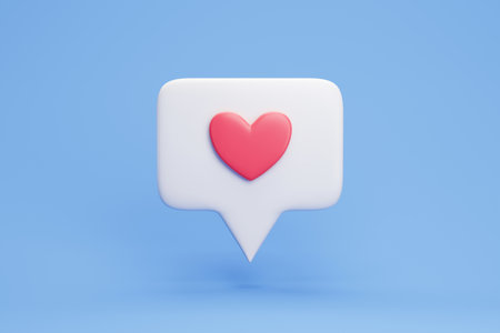 Like heart icon on a pink background. Like symbol for social media concept. 3d illustrationの写真素材