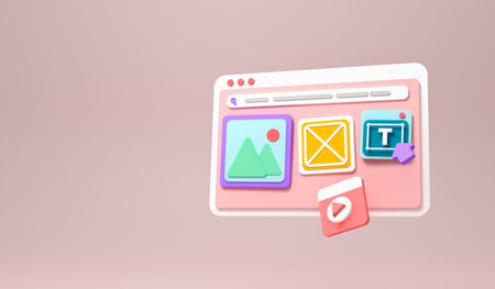 web development concept 3d illustrationの写真素材