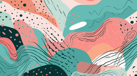 Abstract background with organic shapes, spots and lines. Vector illustration.