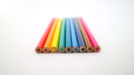 Texture wood colored pencils. Colored pencils macro.の写真素材