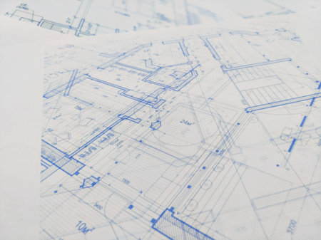 side view of architectural project of home interior designの写真素材