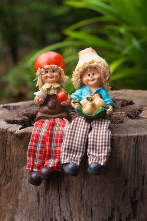 cute children ceramic dollsの写真素材