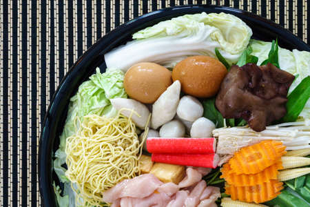 Thai style Shabu or Sukiyaki ingredient raw materialの写真素材