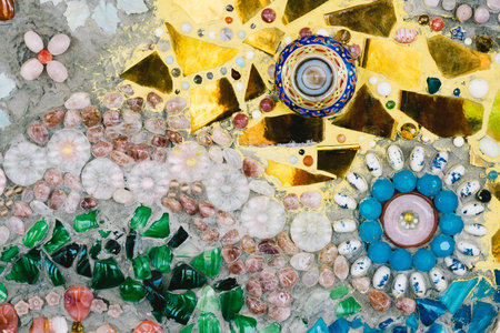 Colorful glass mosaic art and abstract wall background
