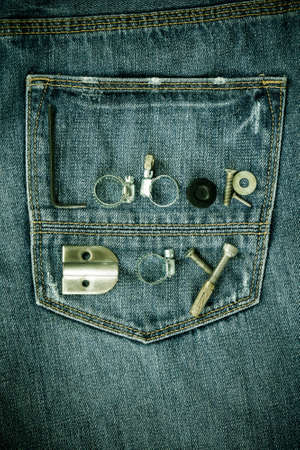 Labor Day text on Jeans background Conceptの写真素材