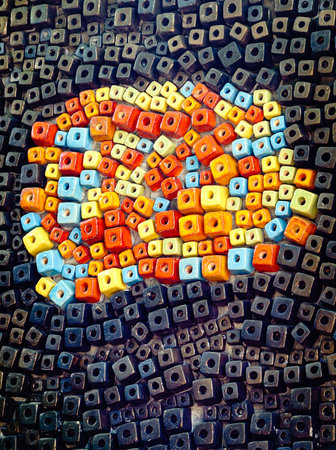 Colorful ceramic cube texture background