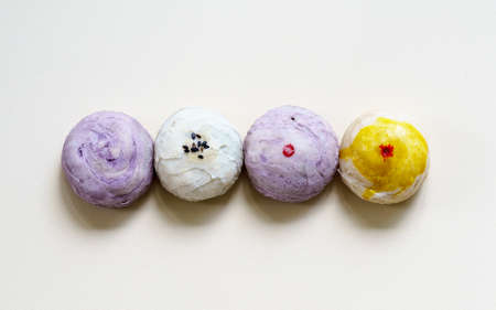 Chinese Pastry or Moon cake or Mung bean filling cake,Asian Traditional Dessertの写真素材