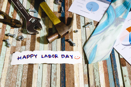 Happy Labor day concept for greeting card or background.