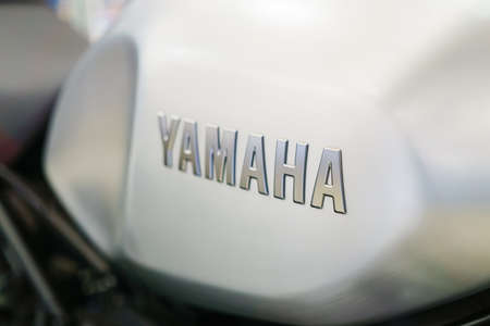 Bangkok, Thailand - November 14, 2017: Close up of YAMAHA logo on the motorcycle body. YAMAHA is one of the famous motorcycle manufacturers in the world. Yamaha Motor Company is a Japanese manufacturer of motorcycles, marine products such as boats and outのeditorial素材
