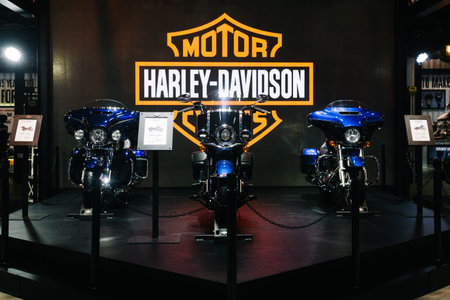 Thailand,Bangkok - 31 March 2018 : The Harley Davidson motorcycles booth display at the 39th BANGKOK...