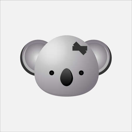 Koala Bear logo design, Koala head icon,  Logo Symbol Vector illustrationのイラスト素材