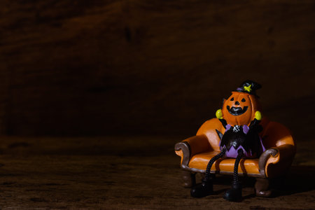 Halloween festival Head Doll Pumpkins  haunted spooky Decoration. Blank space available for your...