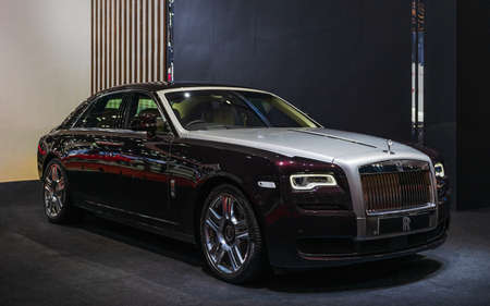Bangkok, Thailand - March 31, 2019:  Luxury car manufactured by Rolls-Royce Motor Cars on display at The Bangkok International Motor Show 2019 at Impact Arena, Maung Thong Thanee, Thailandのeditorial素材