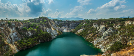 Scenery of Grand Canyon Kiri Chonburi, Lake in the  mining mountainl of Grand Canyon at the Kiri...